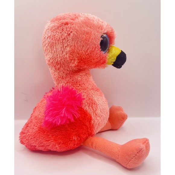 Ty Silk Plush Beanie Baby Boo's 7" Pink Flamingo 2017 GILDA Retired P12 - Picture 4 of 7